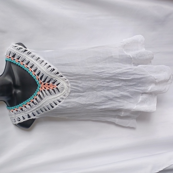 Dasayo Boho Crochet Top Beach Cover Up  Medium/Large Costal Festival, 23" PTP - Picture 1 of 6